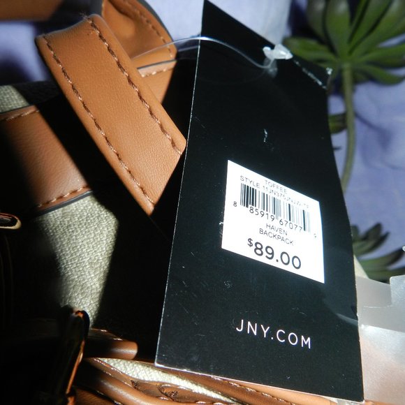 Jones New York Logo Haven Leather Backpack Toffee NEW/NWT! - Picture 14 of 15